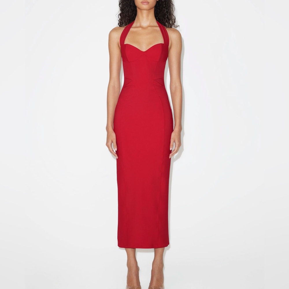 FITTED HALTER DRESS | RUBY - S